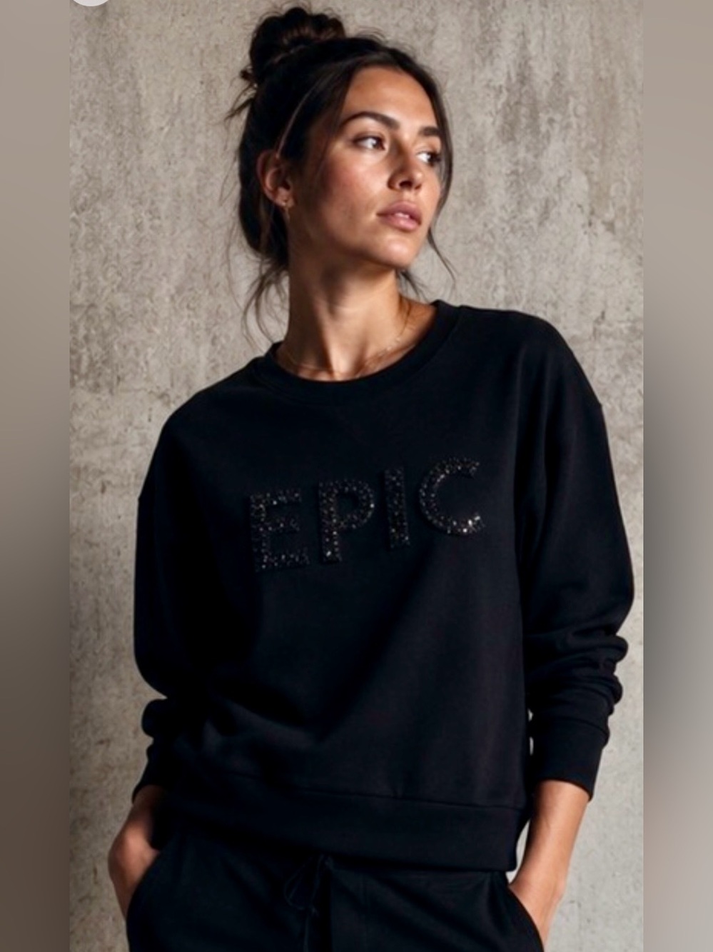 Scripted Black 'EPIC' with rhinestones Sweatshirt